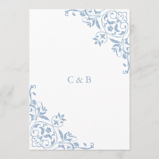 エレガントダスティブルーヴィンテージフレ結婚ームのメニュー メニュー (裏面)