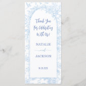 エレガントダスティブルー結婚のメニュー メニュー (裏面)