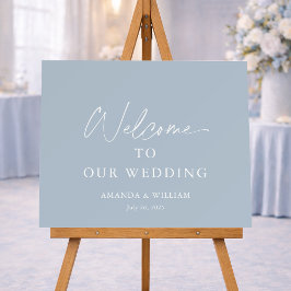 エレガントダスティブルー結婚の歓迎サイン