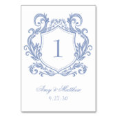 エレガントダスティブルー結婚クレスト テーブルナンバー (裏面)