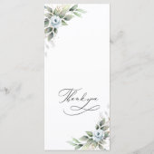 エレガントダスティブルー結婚グリーンのメニューカード メニュー (裏面)