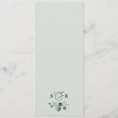 エレガントダスティブルー結婚グリーン メニュー (裏面)