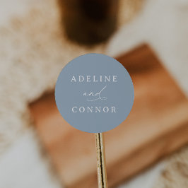 エレガントダスティブルー結婚書道 ラウンドシール