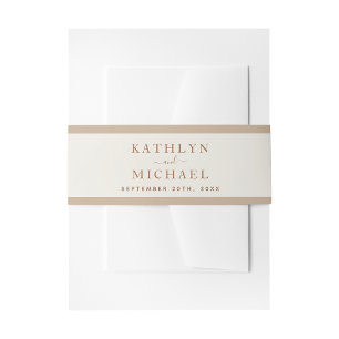 エレガントダスティベージュモダンタイポグラフィ結婚ズ 招待状ベリーバンド