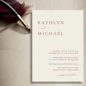 エレガントダスティベージュモダンタイポグラフィ結婚ズ 招待状