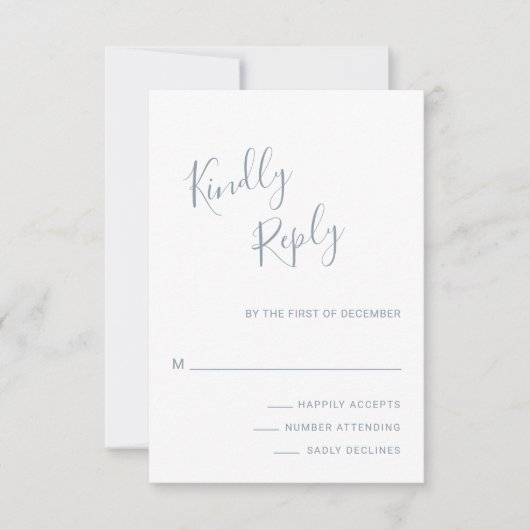 エレガントダスティモダンブ結婚ルー 出欠カード (正面)