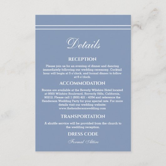 エレガントダスティーモダンブ結婚ルの詳細 エンクロージャーカード (正面)