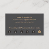 エレガントダークグフェイクレー金ゴールドハート美しい ロイヤリティカード (裏面)