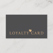エレガントダークグフェイクレー金ゴールドハート美しい ロイヤリティカード (正面)