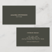 エレガントダークグリーンとベージュプロフェッショナル 名刺 (正面/裏面)