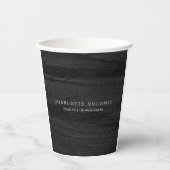 エレガントダークスタイリッシュグレイプロフェッショナルアート 紙コップ (正面)