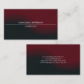 エレガントダークスタイリッシュレッドブラックプロフェッショナル 名刺 (正面/裏面)