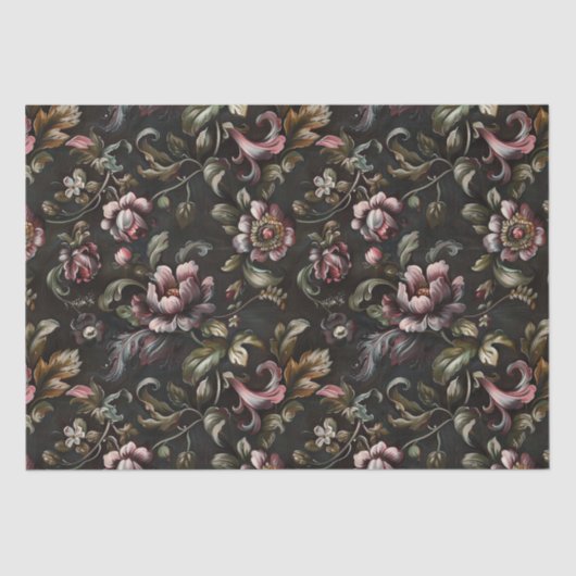 エレガントダークバ絵を描ロックの花の切り離し 薄葉紙 (正面)