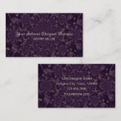 エレガントダークパープルタンアンティークヴィンテージ水彩 名刺 (正面/裏面)