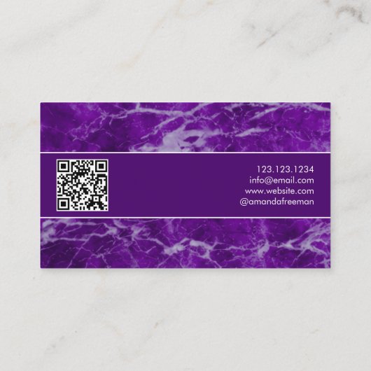 エレガントダークパープル大理石フォトリアルエステート 名刺 (裏面)