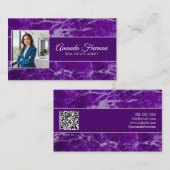 エレガントダークパープル大理石フォトリアルエステート 名刺 (正面/裏面)