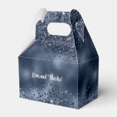 エレガントダークフェイクブルーグリッターとフォイル結婚ズ フェイバーボックス (裏面サイド)