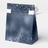 エレガントダークフェイクブルーグリッター&フォイル結婚ズ フェイバーボックス (裏面サイド)