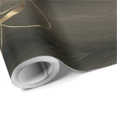 エレガントダークブラウン金ゴールドスクリプトハッピークリスマス ラッピングペーパー (ロールコーナー)