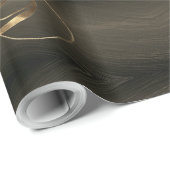 エレガントダークブラウン金ゴールドスクリプトメリークリスマス ラッピングペーパー (ロールコーナー)