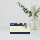 エレガントダークブルーフローラ結婚座席表 エンクロージャーカード (スタンド正面)