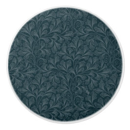 エレガントダークブルーヴィンテージフローラデザイン セラミックノブ