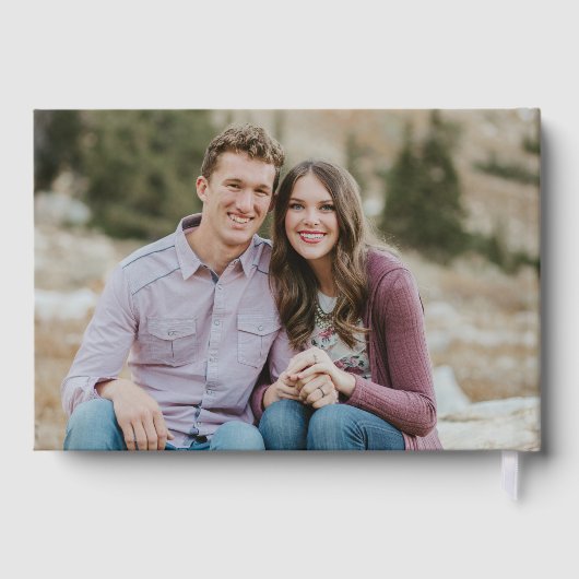 エレガントダークプラム結婚フローラ ゲストブック (裏面)