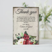 エレガントダークレッドフローラググランジレーゴシック結婚ズ サンキューカード (スタンド正面)