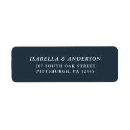 エレガントダーク結婚ブルー差出人住所ラベル ラベル