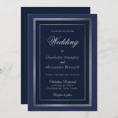 エレガントダーク縁どブラ結婚ス 招待状 (正面/裏面)