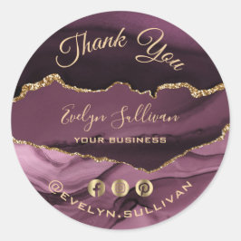 エレガントダークmave agate感謝していステッカー ラウンドシール