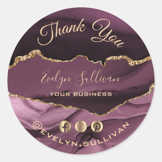 エレガントダークmave agate感謝していステッカー ラウンドシール (正面)