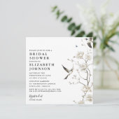 エレガントチノイスリーフローラガーデンブライダルシャワー 招待状 (スタンド正面)