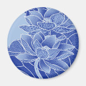 エレガントチノワセリーシック青ロータスマンダラ マグネット (正面)