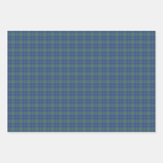 エレガントチャイノアイセリークリスマスツリータータンチェックホリデー ラッピングペーパーシート (正面3)