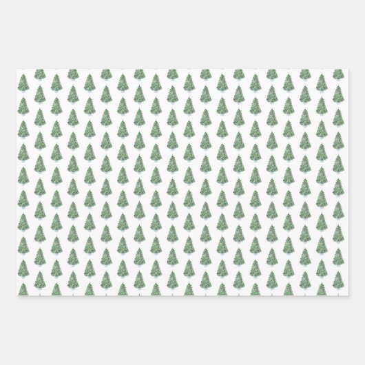 エレガントチャイノアイセリークリスマスツリータータンチェックホリデー ラッピングペーパーシート (正面2)