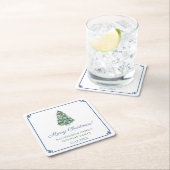 エレガントチャイノアイセリークリスマスツリーホリデーパーティー スクエアペーパーコースター (インサイチュ)