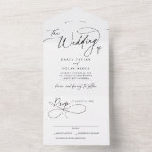 エレガントチャームすべて1つの結婚式招待状RSVP オールインワン招待状 (内側)