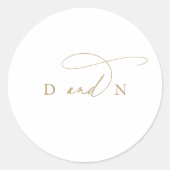 エレガントチャームと金ゴールド結婚シール ラウンドシール (正面)