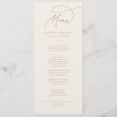 エレガントチャームアイボリーと金ゴールドのメ結婚ニュー・カード メニュー (正面)