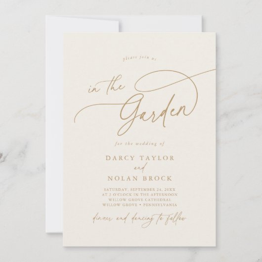 エレガントチャームアイボリー庭園の結婚式招待状 招待状 (正面)