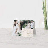 エレガントチャームアイボリー結婚の写真サンキューカード サンキューカード (正面)