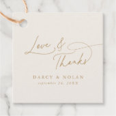 エレガントチャームアイボリー金ゴールド結婚ズサンキューラベル フェイバータグ (正面)