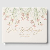 エレガントチャームクリーミーな野生結婚の花 ゲストブック (正面)