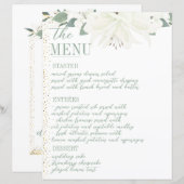 エレガントチャームグリーンワイルドフラワーのメ結婚ニュー (正面/裏面)