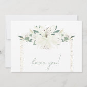 エレガントチャームグリーンワイルドフラワーの結婚花嫁仕立て 招待状 (裏面)