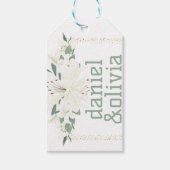 エレガントチャームグリーンワイルドフラワー結婚ズ ギフトタグ (正面)