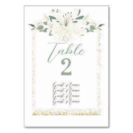 エレガントチャームグリーンワイルドフラワー結婚ズ テーブルナンバー