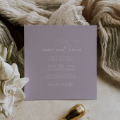 エレガントチャームスクエアパープル結婚式招待状 招待状