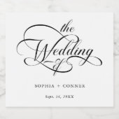 エレガントチャームス結婚クリプトの白黒 スパークリングワインラベル (シングルラベル)